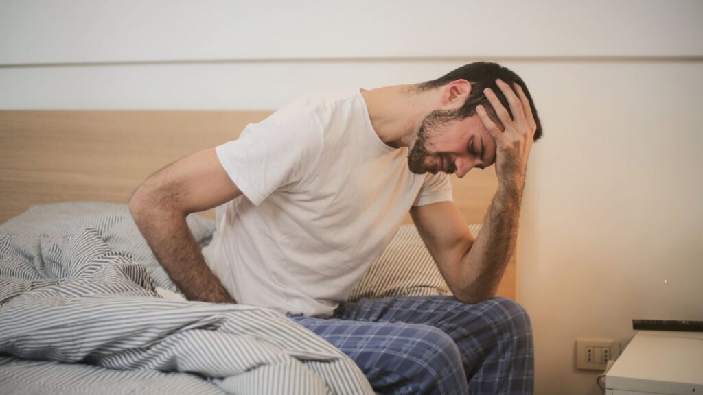 Person med symptomer på herpes zoster